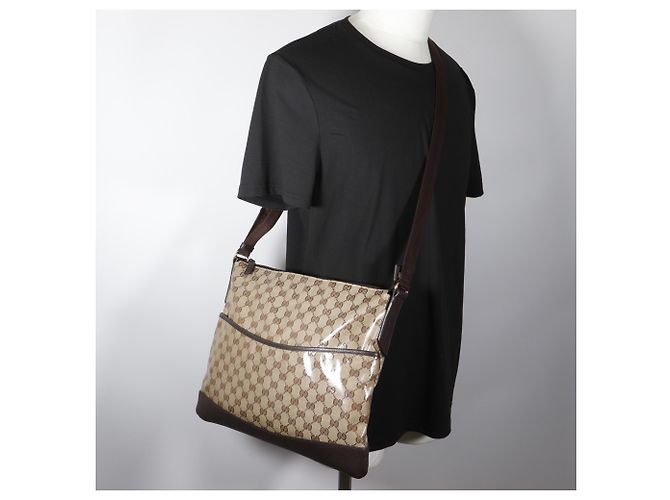 Borsa a Spalla Gucci GG Crystal Marrone - vista 16