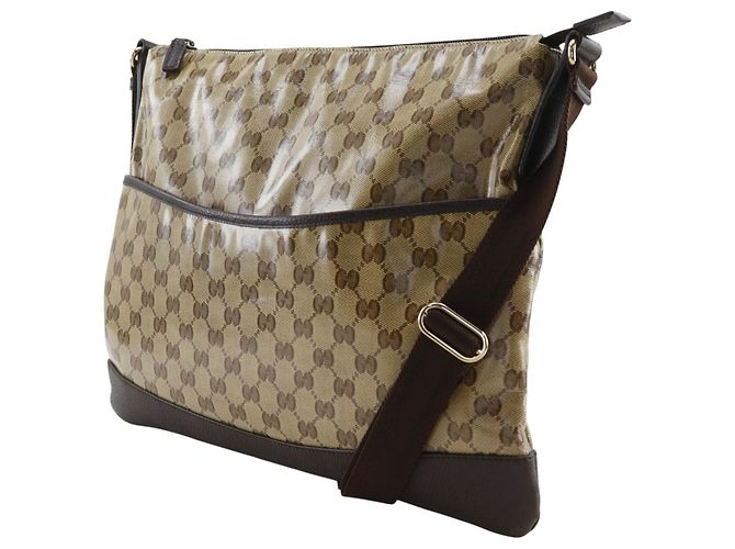 Borsa a Spalla Gucci GG Crystal Marrone - vista 2