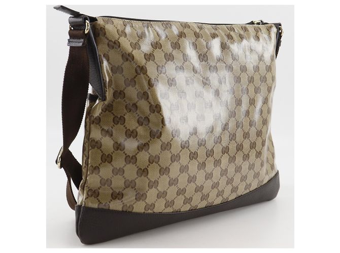 Borsa a Spalla Gucci GG Crystal Marrone - vista 3