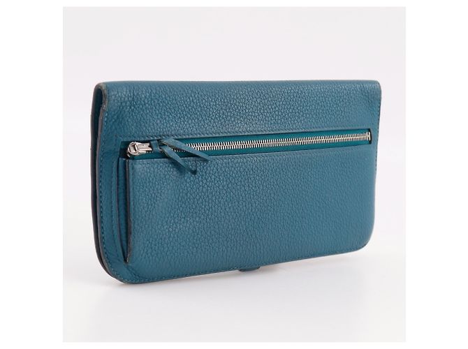 Hermès Portafoglio lungo Dogon Hermes Blu - vista 3