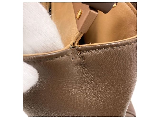 Borsa Fendi Peekaboo Mini 2-Way Marrone Rosa - vista 13