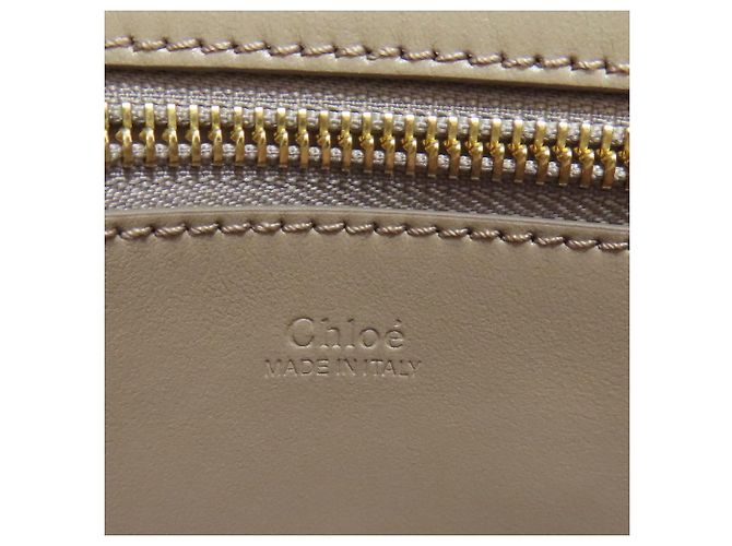 Chloé C Logo Tote Bag aus grauem Leder - Ansicht 6