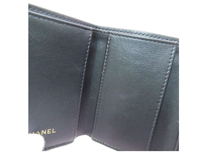 Cartera tríptico Matelassé Coco Mark de Chanel Negro Púrpura Metálico - vista 10
