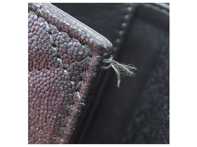 Cartera tríptico Matelassé Coco Mark de Chanel Negro Púrpura Metálico - vista 12