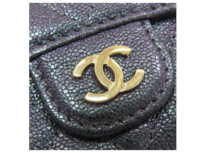Cartera tríptico Matelassé Coco Mark de Chanel Negro Púrpura Metálico - vista 13