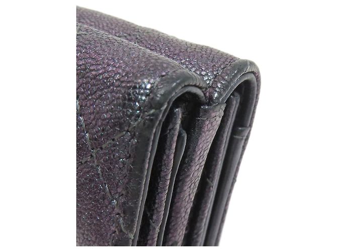 Cartera tríptico Matelassé Coco Mark de Chanel Negro Púrpura Metálico - vista 14