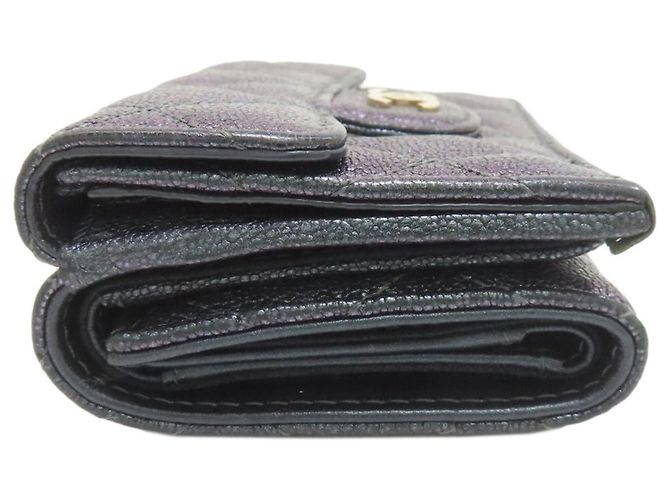 Cartera tríptico Matelassé Coco Mark de Chanel Negro Púrpura Metálico - vista 3