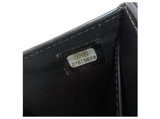 Cartera tríptico Matelassé Coco Mark de Chanel Negro Púrpura Metálico - vista 8