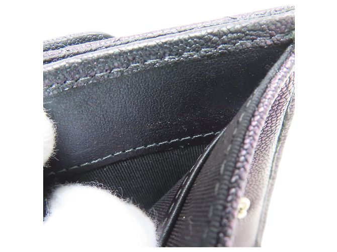 Cartera tríptico Matelassé Coco Mark de Chanel Negro Púrpura Metálico - vista 9
