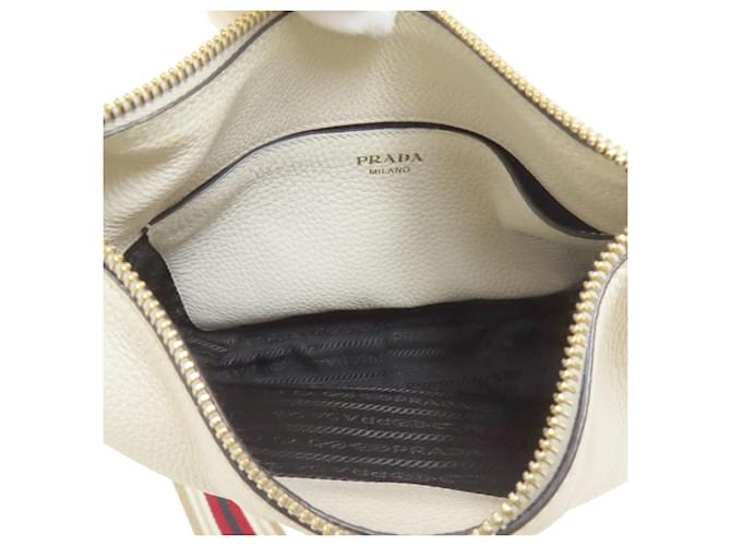 Borsa a tracolla con logo Prada Bianco - vista 5
