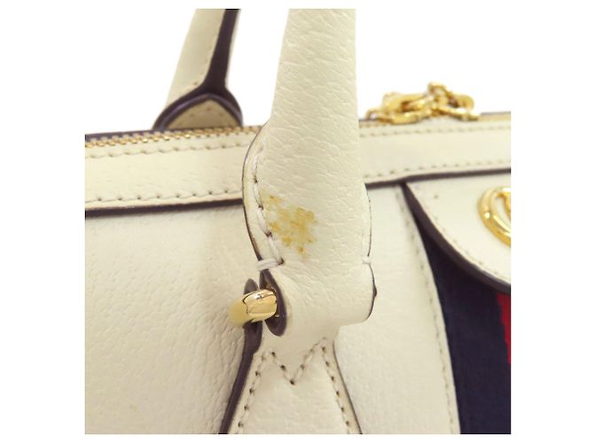 Gucci Ophidia 2-Way Handtasche Weiß Rot Marineblau - Ansicht 13