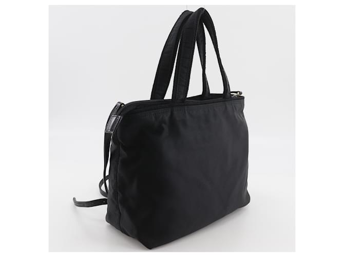 Borsa a mano Prada PRADA Logo Ribbon Nero - vista 3
