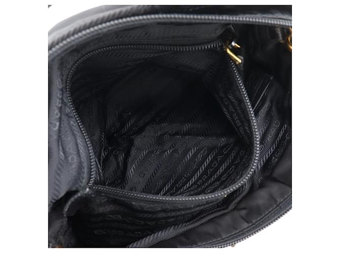 Borsa a mano Prada PRADA Logo Ribbon Nero - vista 8