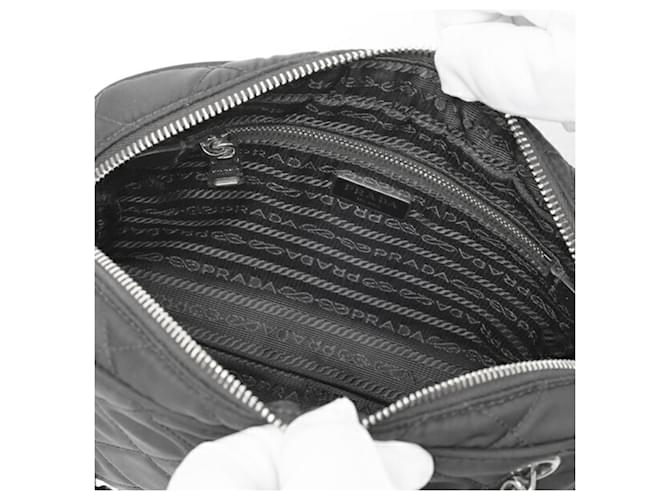 Prada gesteppte Nylon-Schultertasche Schwarz - Ansicht 6
