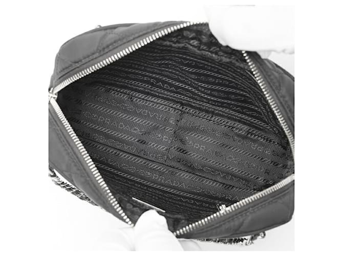 Prada gesteppte Nylon-Schultertasche Schwarz - Ansicht 7
