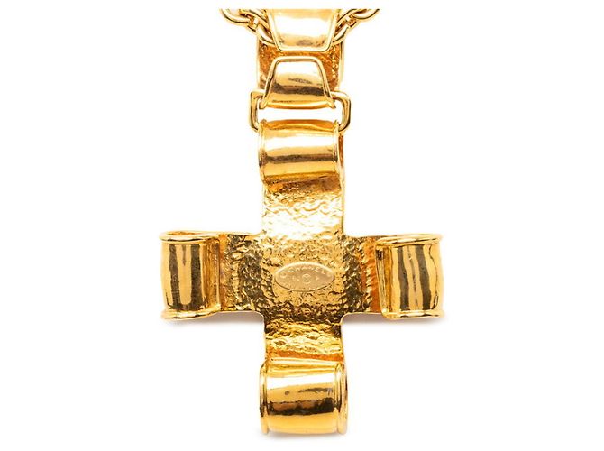 Chanel Vintage Coco Mark Motiv Kreuz Halskette Golden - Ansicht 2