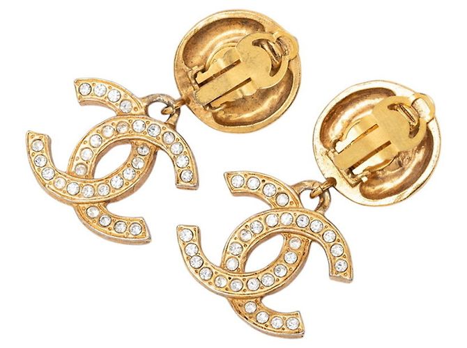 Orecchini Swing rotondi con logo Coco Mark Chanel D'oro - vista 2