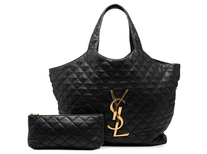 Bolso de compras Maxi Icare Saint Laurent Negro - vista 7