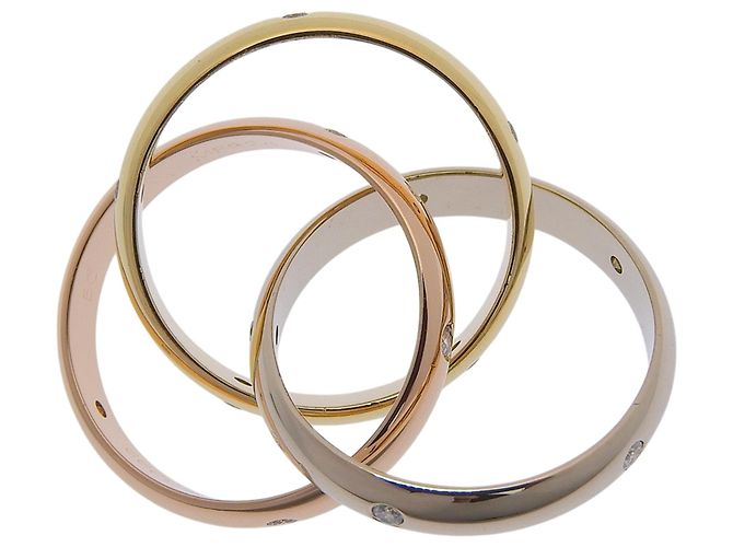 Anello Trinity di Cartier in oro 18K Rosa Bianco Giallo - vista 4