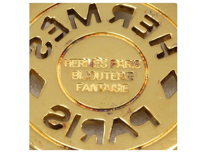 Hermès Colar Hermes Sellier banhado a ouro e couro - vista 6