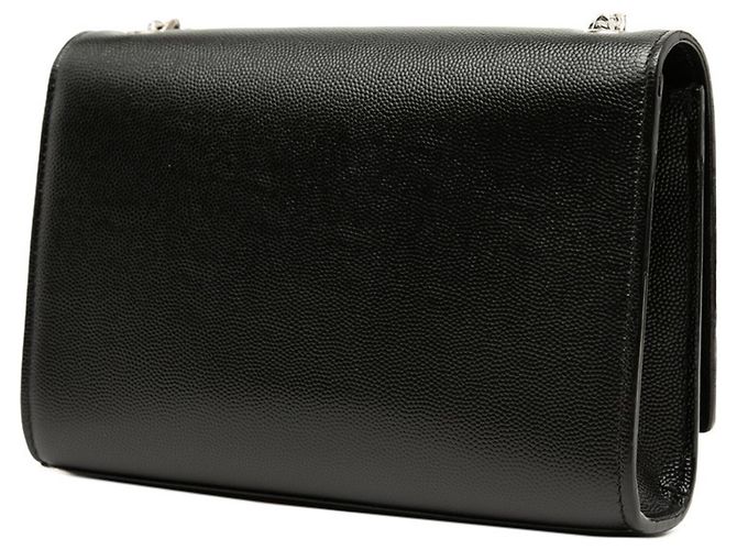 Borsa a tracolla Saint Laurent Kate Small YSL Logo Chain Nero Argento - vista 2