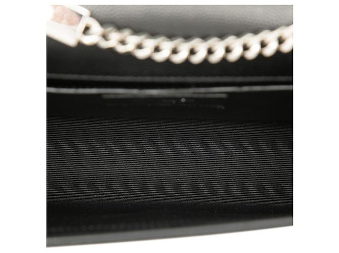 Borsa a tracolla Saint Laurent Kate Small YSL Logo Chain Nero Argento - vista 4