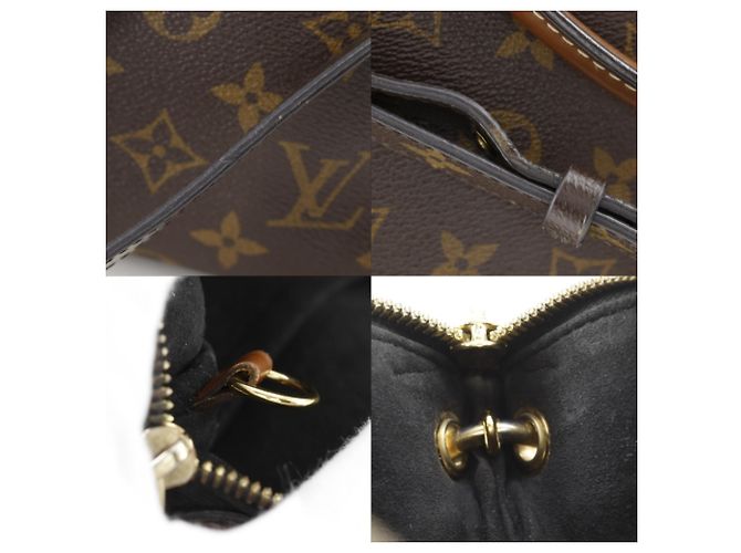 Borsa Louis Vuitton Pallas MM Marrone Nero Monogramma - vista 10