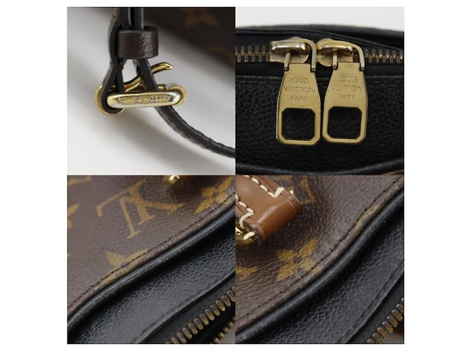 Borsa Louis Vuitton Pallas MM Marrone Nero Monogramma - vista 11