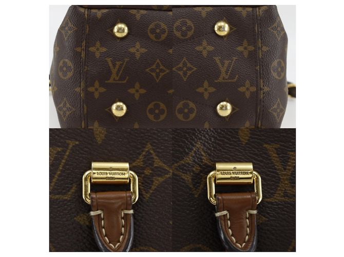 Borsa Louis Vuitton Pallas MM Marrone Nero Monogramma - vista 12