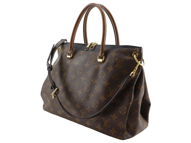 Borsa Louis Vuitton Pallas MM Marrone Nero Monogramma - vista 2