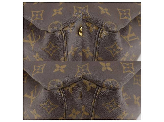 Borsa Louis Vuitton Pallas MM Marrone Nero Monogramma - vista 4