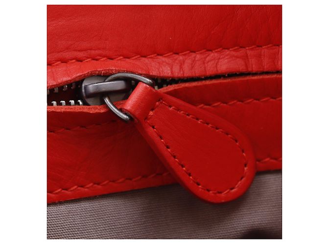 Borsa a Spalla Bottega Veneta Intrecciato Rosso - vista 10