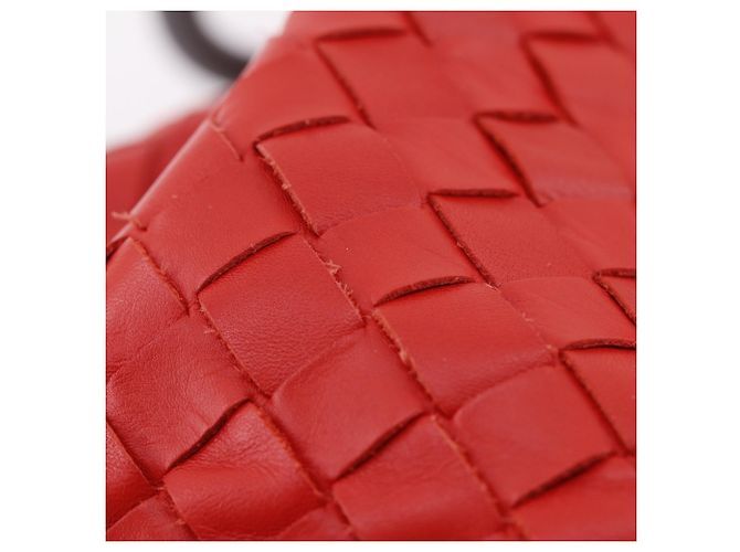 Borsa a Spalla Bottega Veneta Intrecciato Rosso - vista 11