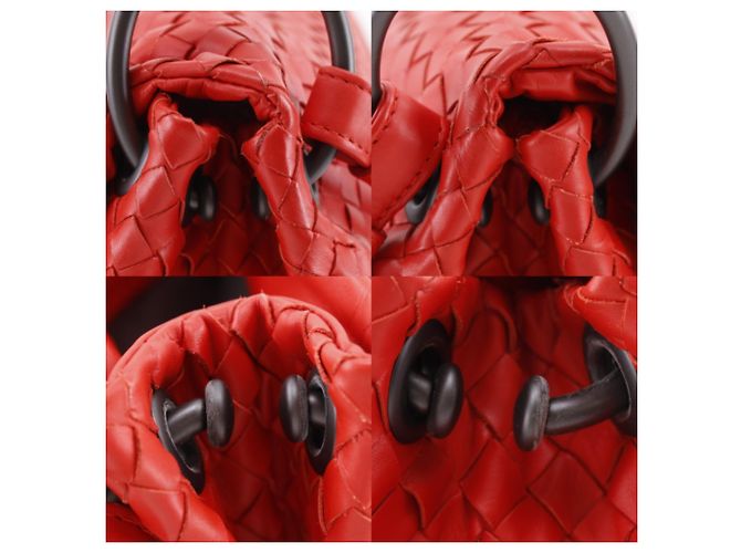 Borsa a Spalla Bottega Veneta Intrecciato Rosso - vista 12