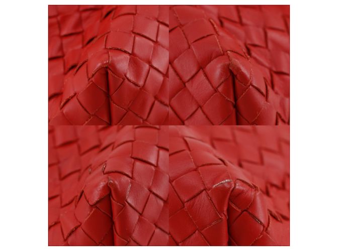 Borsa a Spalla Bottega Veneta Intrecciato Rosso - vista 4