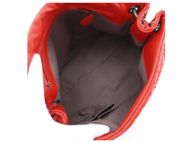 Borsa a Spalla Bottega Veneta Intrecciato Rosso - vista 5