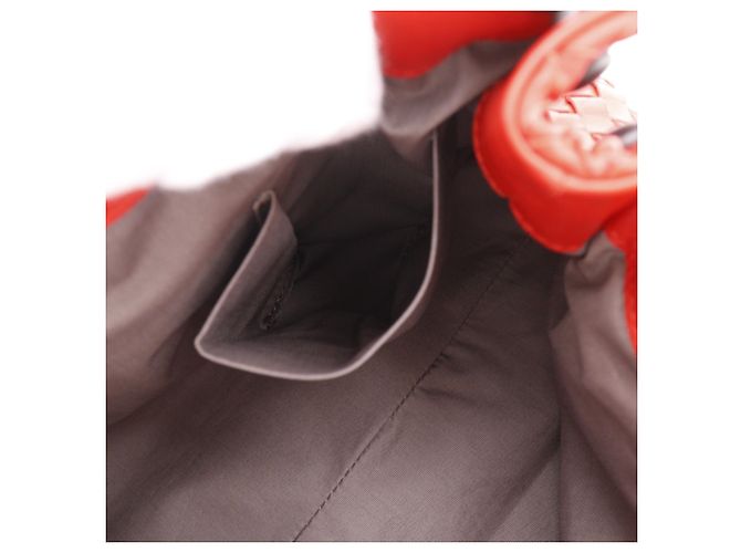 Borsa a Spalla Bottega Veneta Intrecciato Rosso - vista 7