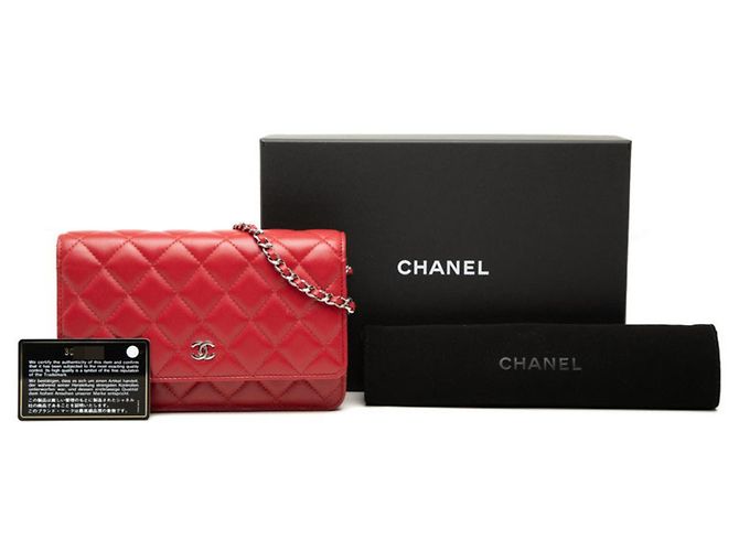 Borsa a Spalla Chanel Coco Mark Timeless Classic Chain Rosso - vista 7