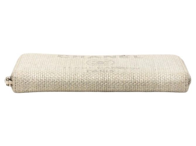 Cartera larga Chanel Deauville Line en tweed gris - vista 3