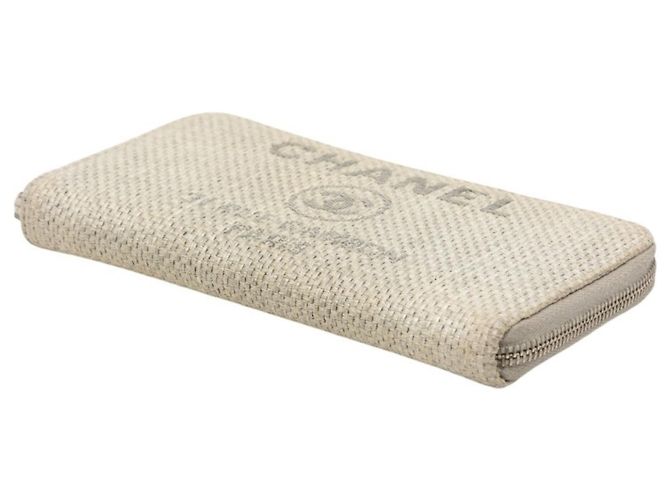 Cartera larga Chanel Deauville Line en tweed gris - vista 4