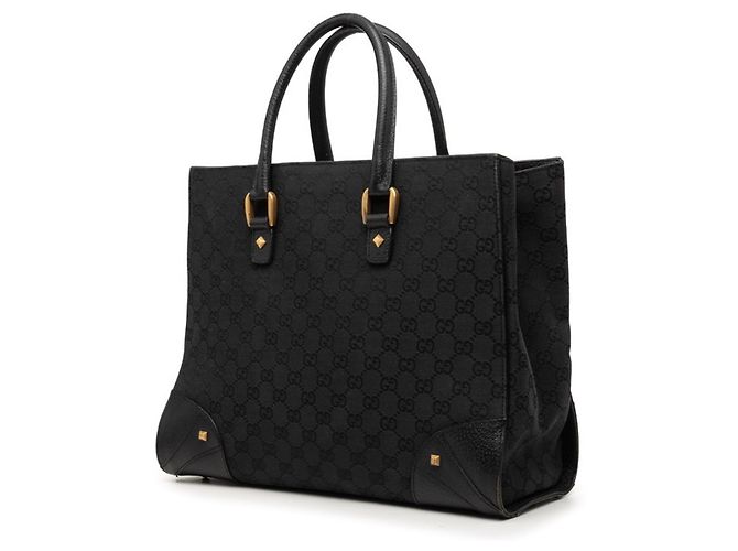 Borsa Tote Gucci GG Canvas Nero - vista 2