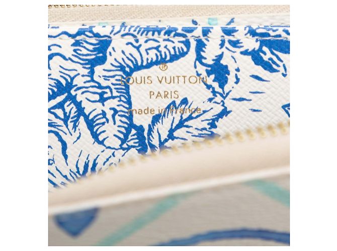 Louis Vuitton Monogram Tile Zippy Geldbörse Weiß Blau - Ansicht 5