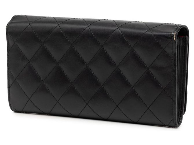 Portafoglio lungo bi-fold Chanel Coco Mark Cambon Nero Rosa - vista 2