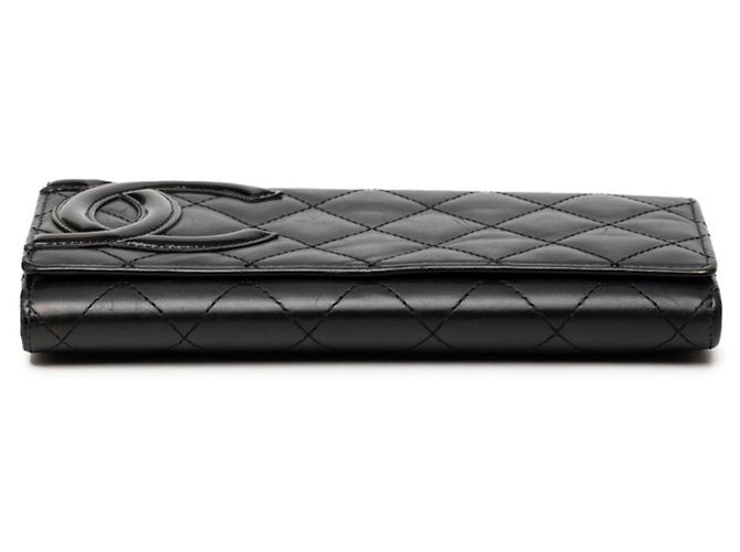 Portafoglio lungo bi-fold Chanel Coco Mark Cambon Nero Rosa - vista 3