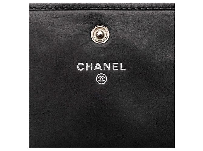 Portafoglio lungo bi-fold Chanel Coco Mark Cambon Nero Rosa - vista 6