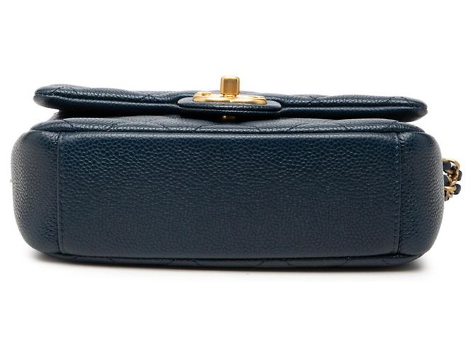 Borsa a tracolla Chanel Matelassé Coco Mark Crossbody Chain Blu navy - vista 3