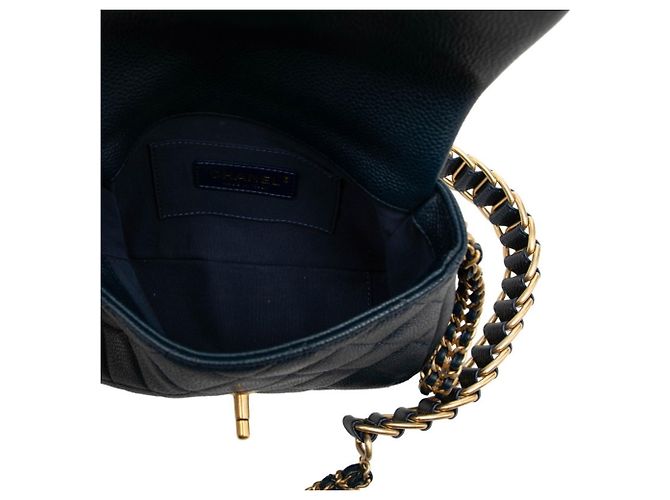 Borsa a tracolla Chanel Matelassé Coco Mark Crossbody Chain Blu navy - vista 4