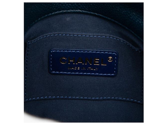 Borsa a tracolla Chanel Matelassé Coco Mark Crossbody Chain Blu navy - vista 5