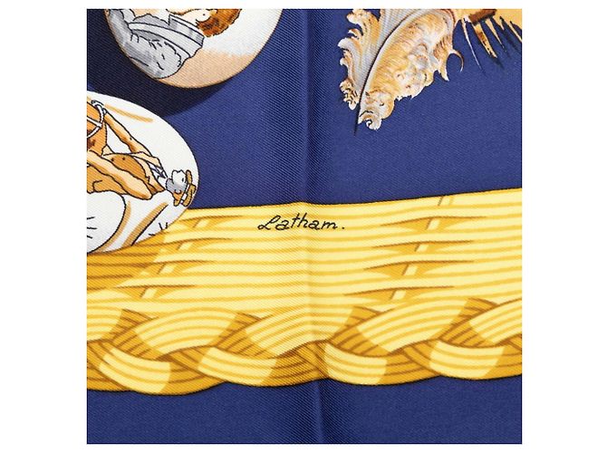 Hermès Hermes Carre 90 Couvee d’Hermes Egg Scarf Multicolore Blu navy - vista 5