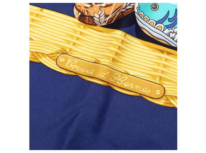 Hermès Hermes Carre 90 Couvee d’Hermes Egg Scarf Multicolore Blu navy - vista 6